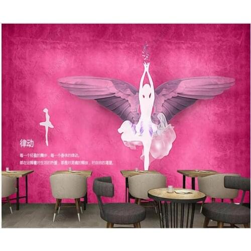 3d photo wallpaper custom mural Retro creative dance yoga dance ballet girl decor 3d wall murals wallpaper in the living room
