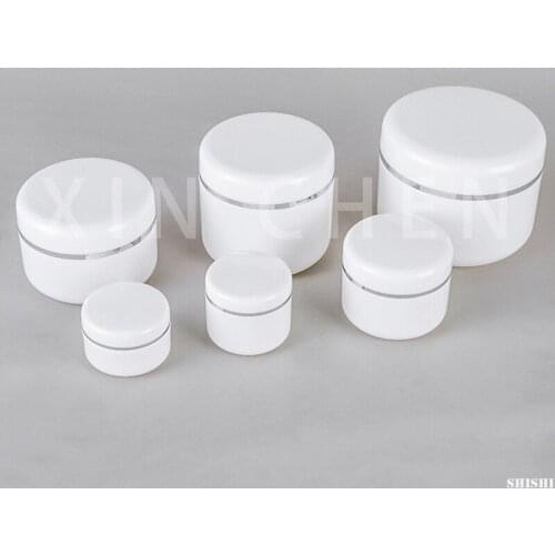 5 PCS/pack Empty Face Cream Jars White Plastic Cosmetic Container Pacakaing Travel Lotion Pot 20g 30g 50g 100g 150g 250g