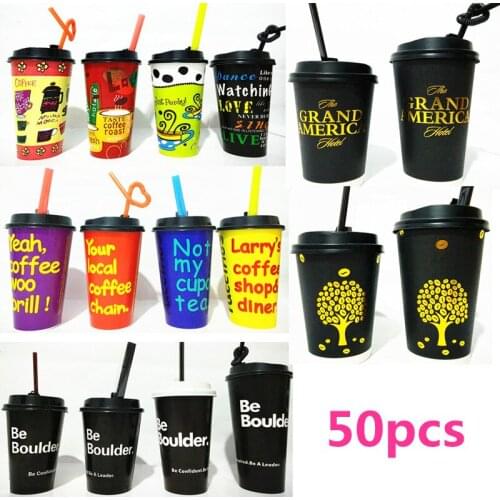 50pcs Colorful pattern varies pattern carton disposable coffee cup fashion favor thick cold and hot drink packaging paper cup