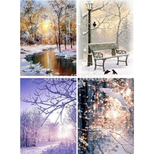 5D DIY Diamond Painting Full Drill Scenery Home Decoration Accessories Mosaic Winter Picture Of Rhinestones TT1542