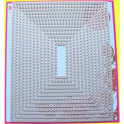 Large Cutting Dies Scalloped Dotted Rectangle Scrapbook Cardmaking DIY Paper Craft Metal Stencil