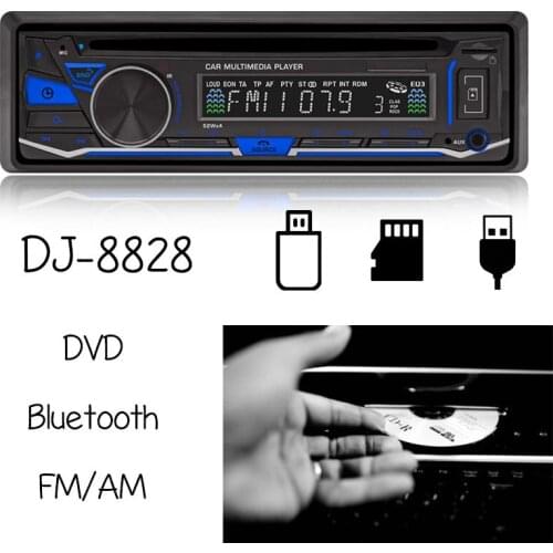 Large Screen LCD DVD Player FM / AM Radio Bluetooth SD / MMC Card USB Stop Memory Super Seismic Function Multi Group Output