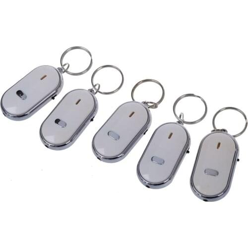 Key Finder Wireless Key Finder Track Keys LED Light Pipes Keychain 5 Pcs White