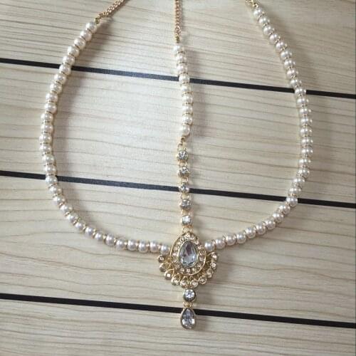 Handmade Kundan stones hair chain headpiece head jewelry