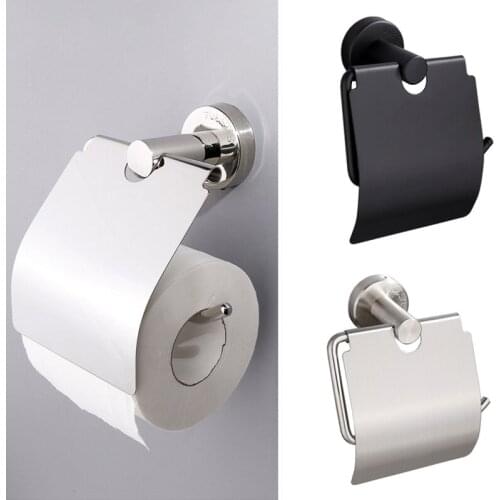 Toilet Paper Holder 304 Stainless Steel Tissue Rack Wall Mounted Bathroom Kitchen Roll Holder Matt Black/Brushed Tissue Holder