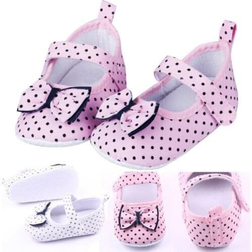 Toddler Baby Shoes Prewalker Soft Sole Shoes Crib Bow Girl Newborn Anti-slip First Walkers 0-18M
