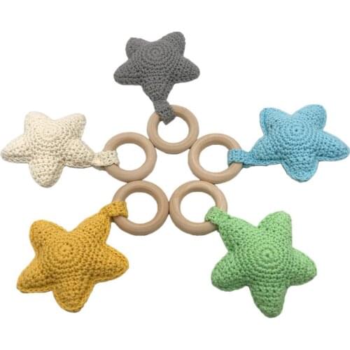 DIY Baby Woolen Star Teether Children Teething Nursing Bracelet Necklace Toy Children Toys Birthday Christmas New Year Gift