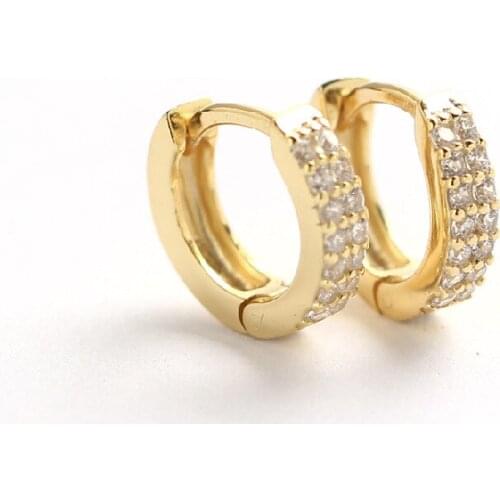 925 Sterling Silver Earrings Fashion Double Row Zircon Ear Ring Ear Bone Ear Buckle Wild Simple Female Girl Silver Ear Jewelry