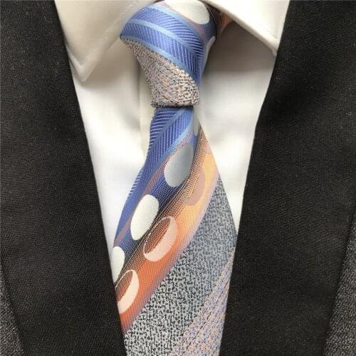 10 cm Width New Design Mens Ties Jacquard Woven Neck Tie Fashion Dots with Stripes Neckties