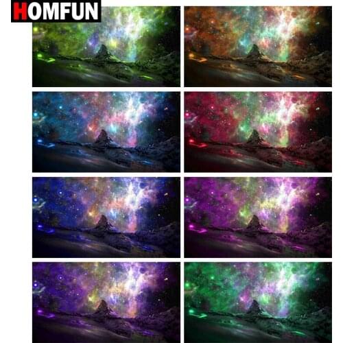 HOMFUN Full Square/Round Drill 5D DIY Diamond Painting "Colored starry sky" 3D Diamond Embroidery Cross Stitch Home Decor Gift