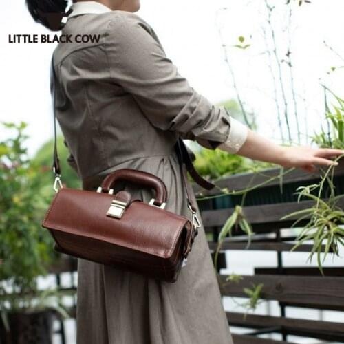 Quality Cowhide Italian Top Designer Doctor Bags Women Luxury Genuine Leather Handbags Shoulder Crossbody Bag Female Pillow
