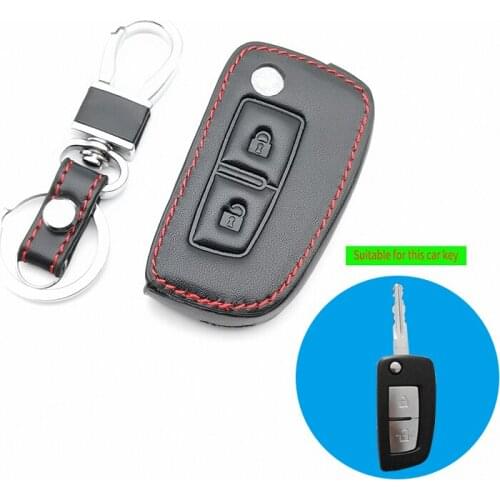 2 button Leather Remote Car Fob Key Shell Case Cover For Nissan X Trail-Juke Qashqai Micra Pulsar 2014 2015 2016 2017 2018