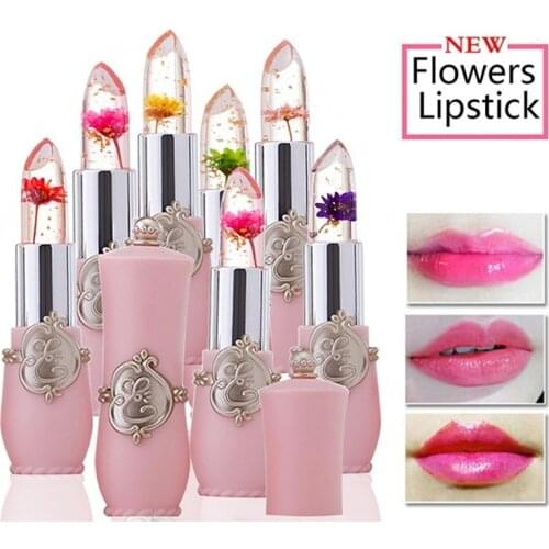 Beauty Lipstick Moisturizing Long Lasting Flower Crystal Jelly Lipstick Magic Temperature Color Changing Lip Balm Makeup