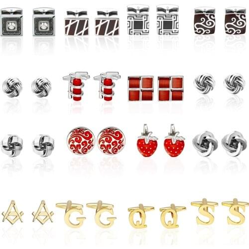 MeMolissa Square Cuff Button 18 Styles Option Letters/buttons Cufflink Wholesale For Mens Brand Cuff buttons Cuff links Jewelry