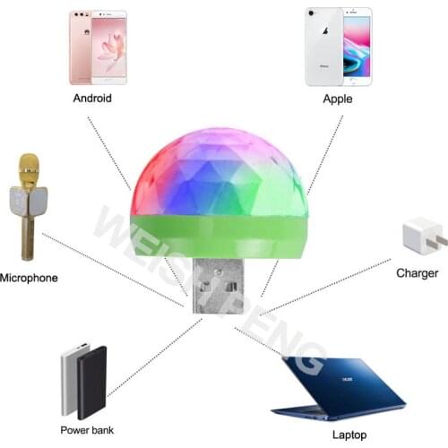 Voice Control Small Magic Ball Lamp Usb Crystal Magic Ball Stage Lamp DJ Disco KTV Music Lights LED Light Bulb