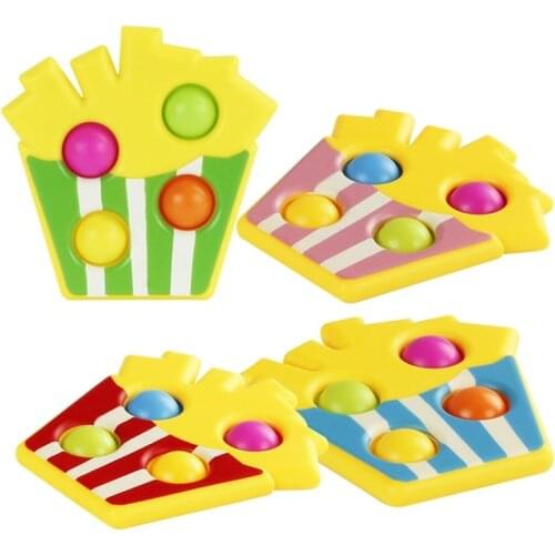 Cute Cartoon Chips Food Squeeze Toy Simple Dimple Soft Ball Decompression Children Hand Fidget Toy Relieve Stress Kid Gift