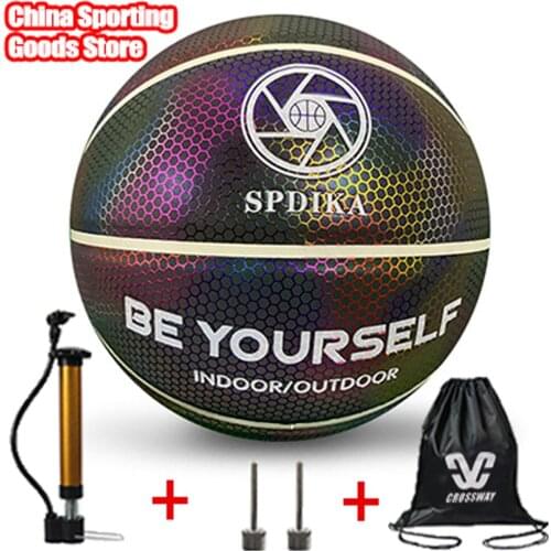 Authentic brand reflective basketball, night light basketball, No.7 laser, street basketball, free air pump + air needle + bag