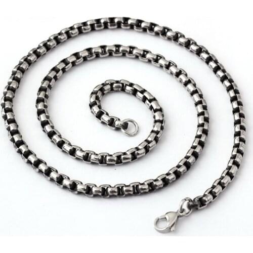 Pop Rock Hit 5mm * 20inch 316L Stainless Steel Necklace, Cool Titanium Circles style Chain Necklace
