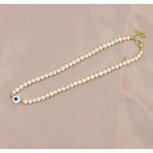 3 Pcs Bead charms Necklace Freshwater Pearls Strand Necklace Strand Necklace Eyes Charms Jewelry Necklace Gift 90019