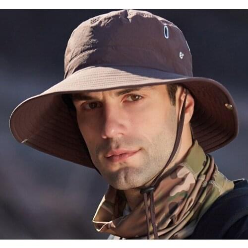 New Bucket Hat Water Resistant Quick Drying Adjustable Sunshade Outdoor Fisherman Cap With Chin String For Fishing Climbing Cap