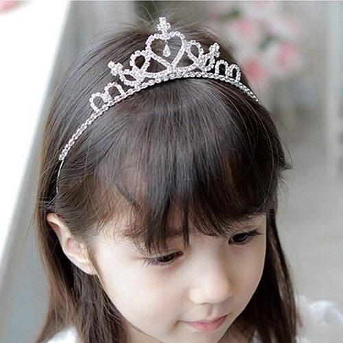 1pc Baby Girls Princess Hairband Child Party Bridal Crown Headband Crystal Diamond Tiara