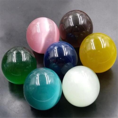 Multicolor Crystal Ball Gems Beads 25/30/40mm Round ball Opal Cats eye Stone Round Ball Sphere Home Decoration Crafts Wholesale