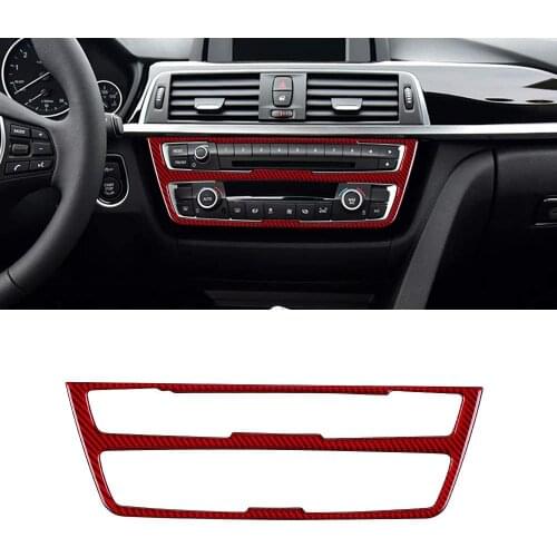 Compatible with Interior Carbon Fiber Center Consoles CD Panel Decoration Frame Trim for BMW 3 4 Series GT F30 F32 F34 201 -2017