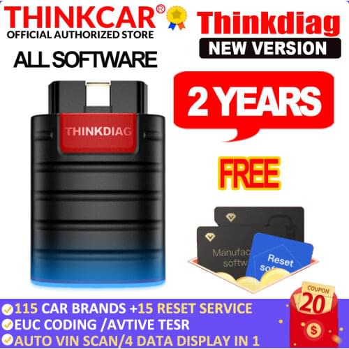 THINKCAR Thinkdiag obd2 scanner diagnostic tools Full System 4 Year Car diagnostics tpms autodata free shipping PK elm327