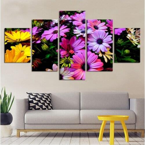 Triptych,color flower Diamond Painting sale Embroidery diamond Mosaic diamond Picture Rhinestone 5 pcs/set for home decor gift