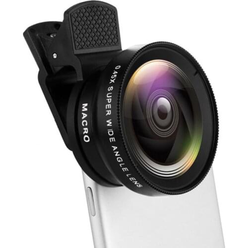 Universal Mobile Phone 0.45X Wide Angle 12.5X Macro HD Lens for iPhone Android
