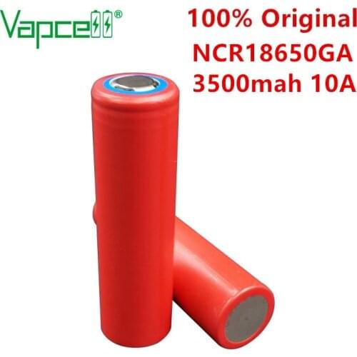 Vapcell 100% original li ion battery NCR18650GA 18650 3500mah 10A 3.7V rechargeable lithium batteries for Power tools flashlight