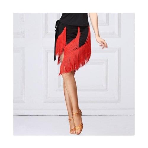 Adult Latin Dance Tassel Skirt robe Danse e Femme Fringe Ballroom Costume jupe e Mini