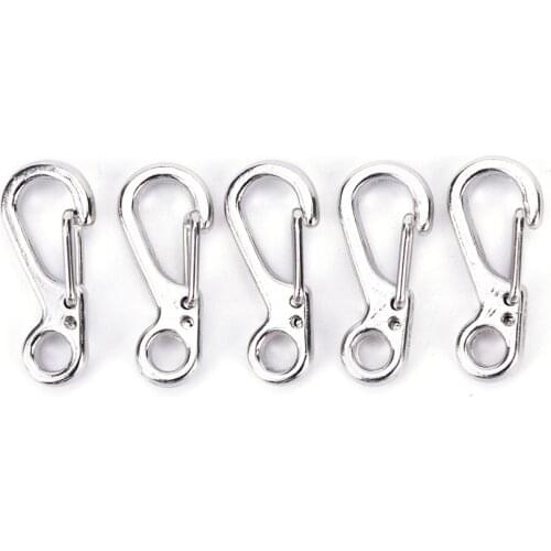 5 PCS Replaced Spring Buckle Snap Alloy Mini Key Ring Carabiner Bottle Hook Paracord Camping Accessories Travel Kits