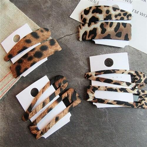 New 2Pc/Set Fashion Japan Leopard Hairpins Girls Barrettes Hairband Hair Clip Clamp Jewelry Styling Tools Women Hair Accessories