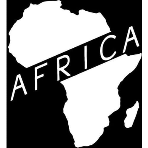 14.3CM*15.5CM Africa Island Map Inscription Vinyl Black/Silver Creative Car Sticker C22-1293