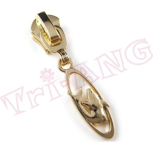 20pcs/lot, Shark Shape 5# Gold/Gun Black Colors Zipper Sliders