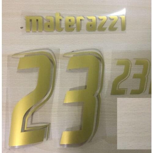 2006 Italy #23 MATERAZZI Nameset Can Customize Any Gold Name Number Printing