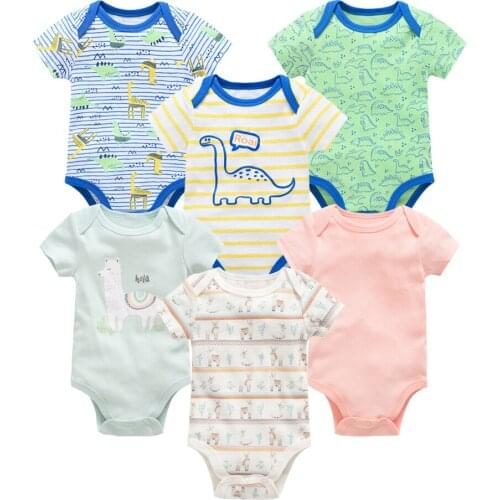 2021 6pcs/Lot Baby Girl Boys Footies Jumpsuit Roupas De Bebe Recien Nacido Baby Girl Ropa 3 6 9 12 Months Newborn Baby Clothes