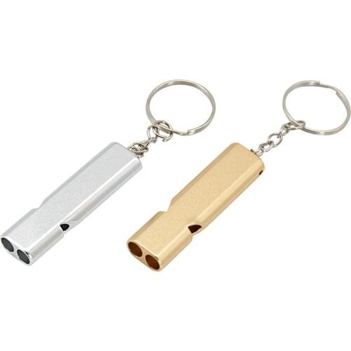 2pcs Aluminum Emergency Survival Whistle for Camping Hiking Sport Training Tool