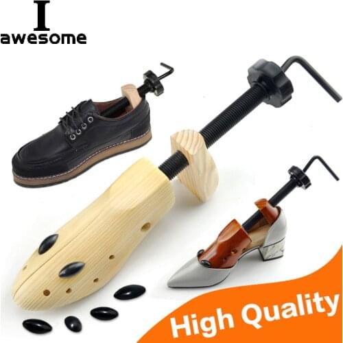 1 Piece Wood 2-Way Wooden Shoe Trees Adjustable Shape For Women Men Shoes Tree Professional Shoe Stretcher Extender Keeper Widen