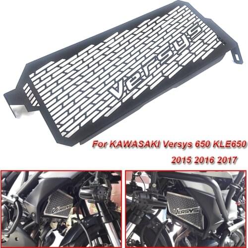 Black Silver Motorcycle Accessories Radiator Grille Grill Cover Guard Protector For KAWASAKI 2015 2016 2017 Versys 650 KLE650