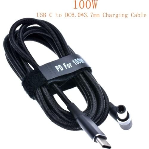 100W USB Type C to 6.0x3.7mm Male Plug Converter Dual E-Mark Chips USB C PD Charging Cable Cord for Asus FX-PRO Laptop PC