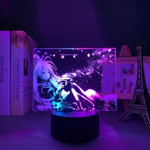 Colorful Dual Lamp No Game No Life Schwi Dola for Kid Bedroom Decor Birthday Gift No Game No Life Shuvi Two Tone Led Light