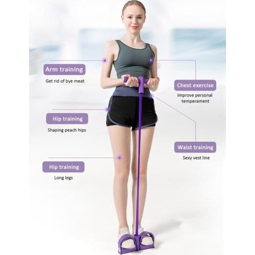 Fitness Gum 4 Tube Resistance Bands Latex Pedal Exerciser Sit-up Pull Rope Expander Elastic Bands Yoga equipment Pilates Workout