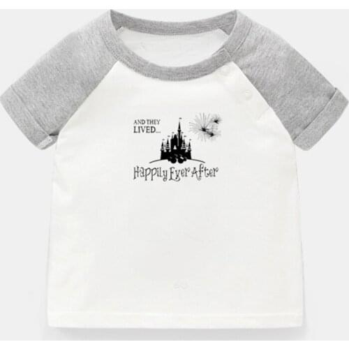 And She Lived Happily Ever After BAH HUMBUG Design Newborn Baby T-shirts Toddler Graphic Raglan Color Short Sleeve Tee Tops