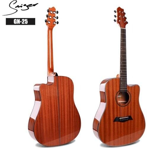 Guitar Acoustic Electric Steel-String Flattop 41 Inches D-Body Guitarra 6 Strings Folk Pop Cutaway All Sapele High Gloss Playing