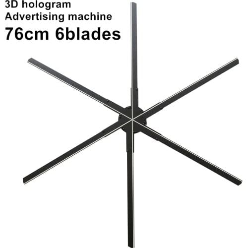 The Newest 6Blades 3D Advertising Fan Hologram 76cm Bluetooth Audio App Control WiFi Advertising Display Projector Rotate Player