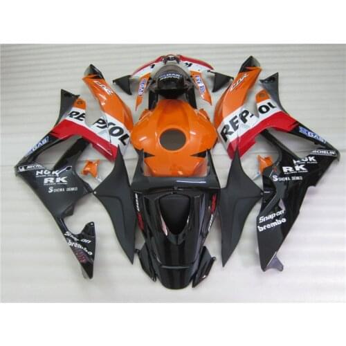 Injection molding 100% new fairing kit for Honda CBR600RR 07 08 red orange REPSOL ABS fairings set CBR600 RR 2007 2008 DC7