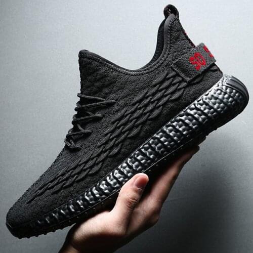 Sports shoes men spring 2019 new mens shoes summer breathable flying woven mesh gym running shoes