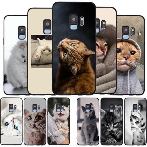 Cute Cat Soft phone Case For Samsung S20 S10 S9 S8 S7 edge Plus Lite For Note 8 9 10 A6 A7 A8 A9 Cover